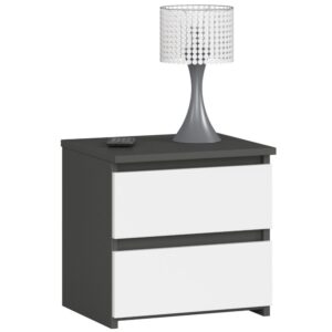 KOMODA CL2 2SZ CLP PK GRAFIT SZARY / BIAŁA