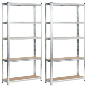 2x REGAŁ METALOWY 90x30x180 SREBRNY