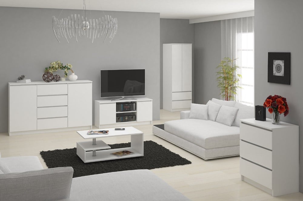 KOMODA K160 2D 4SZ CLP PK BIAŁY - obrazek 2