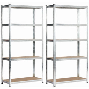 2x REGAŁ METALOWY 90x40x180 SREBRNY