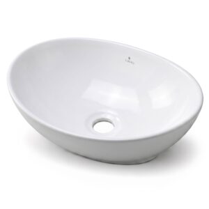 Umywalka nablatowa owalna OVALIS ceramiczna 41 cm Biała