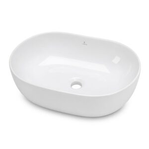 Umywalka nablatowa owalna ELIPSE ceramiczna 49 cm Biała