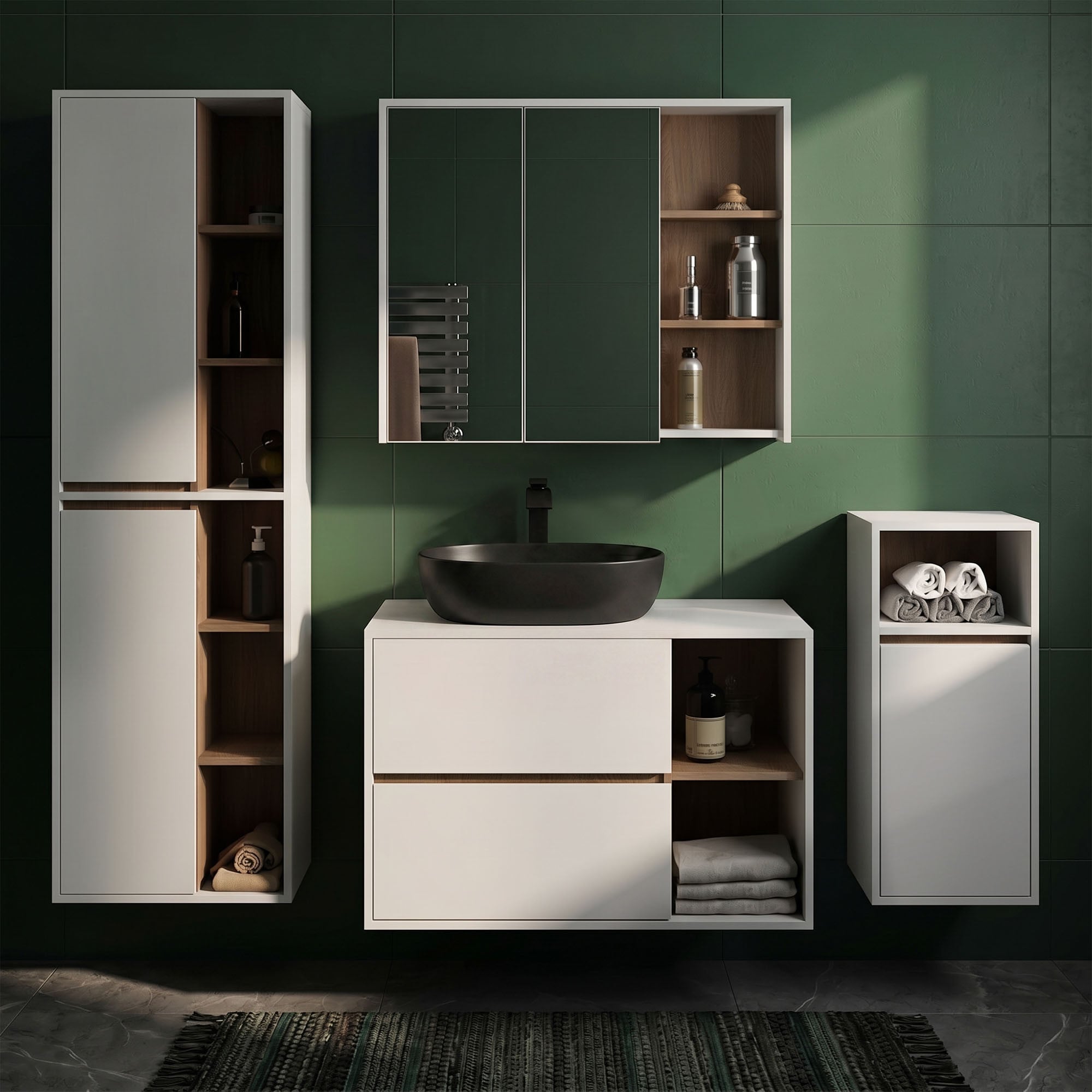 Umywalka nablatowa owalna ELIPSE ceramiczna 49 cm Czarny mat - obrazek 2