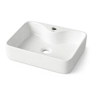 Umywalka nablatowa prostokątna AURA ceramiczna 47 cm Biała