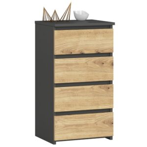 KOMODA CL4 PK GRAFIT SZARY / DĄB ARTISAN