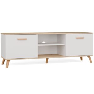 Szafka RTV OLYMPO 150 BIAŁA DĄB ARTISAN 150 CM Stolik Pod TV Telewizor