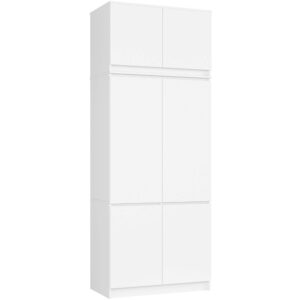 Szafa z nadstawką S 90 cm 6 drzwi 6 półek - biała