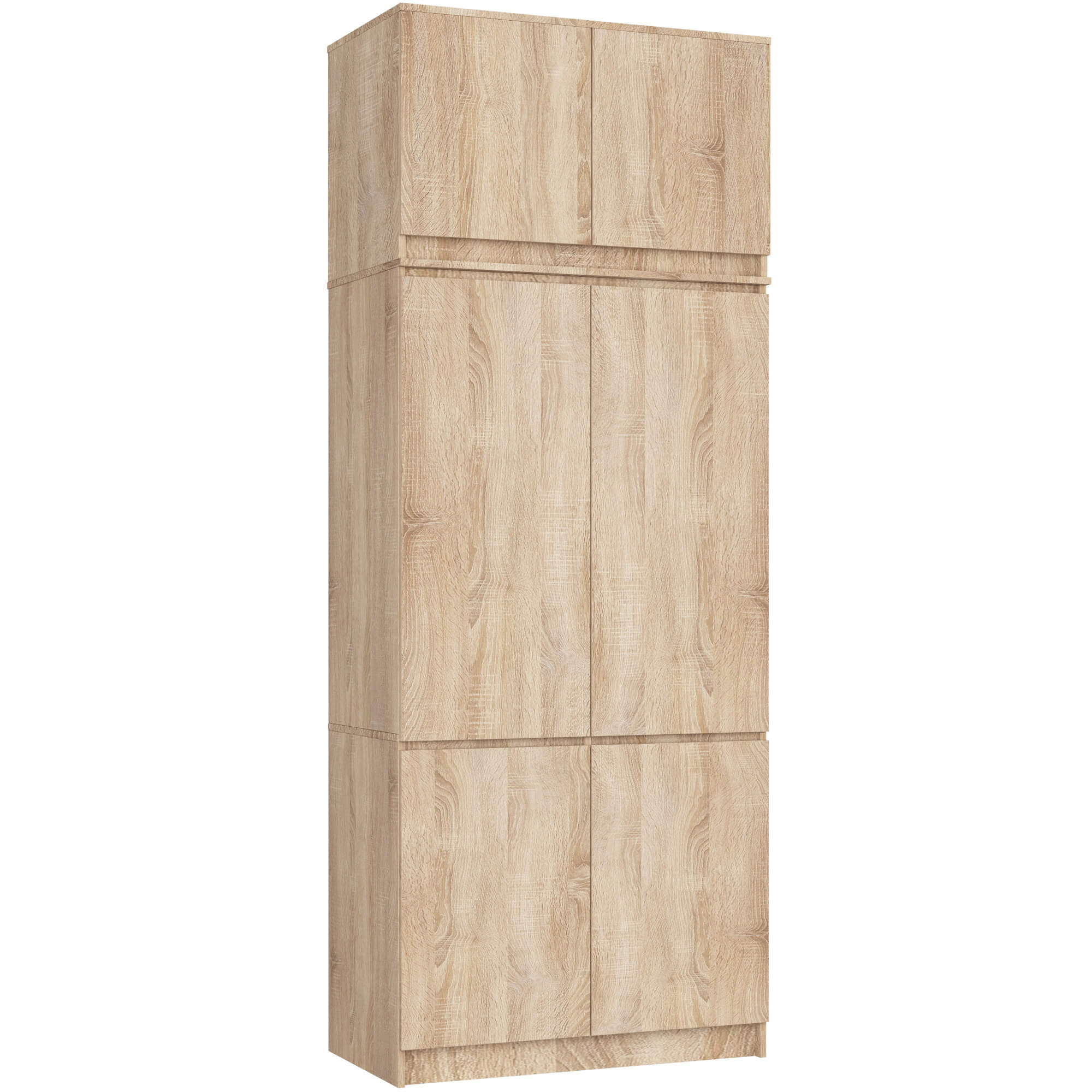 Szafa z nadstawką S 90 cm 6 drzwi 6 półek - dąb sonoma