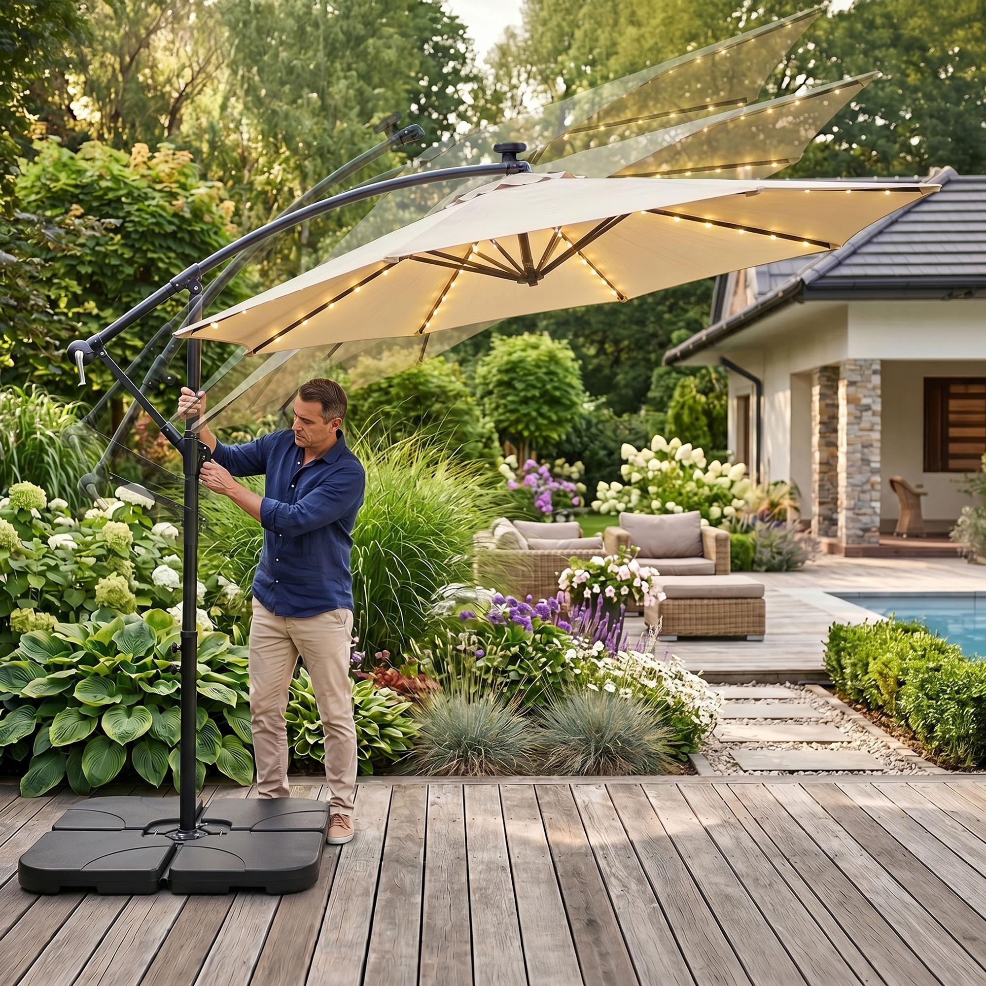 PARASOL OGRODOWY MILIN BEŻOWY - obrazek 3