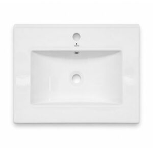 Umywalka wpuszczana w blat prostokątna NORDIS ceramiczna 61 cm Biała