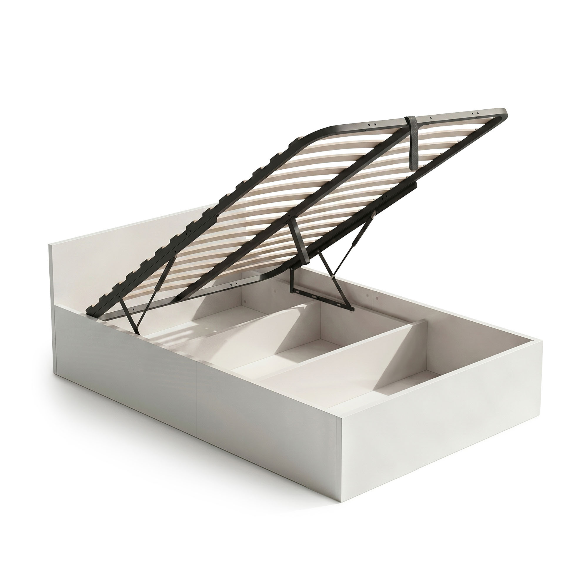Łóżko 100x200 cm z metalowym stelażem podnoszonym Białe