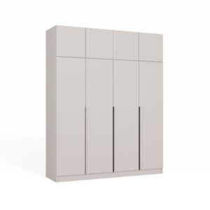 Szafa SENSO 4D z NADSTAWKĄ Wysoka KASZMIR Drzwi Czarne Uchwyty 250x200 Cm
