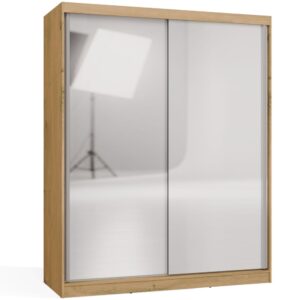 SZAFA Przesuwna IGA 160 2 Lustra DĄB ARTISAN ANTRACYT – Nowoczesny Design