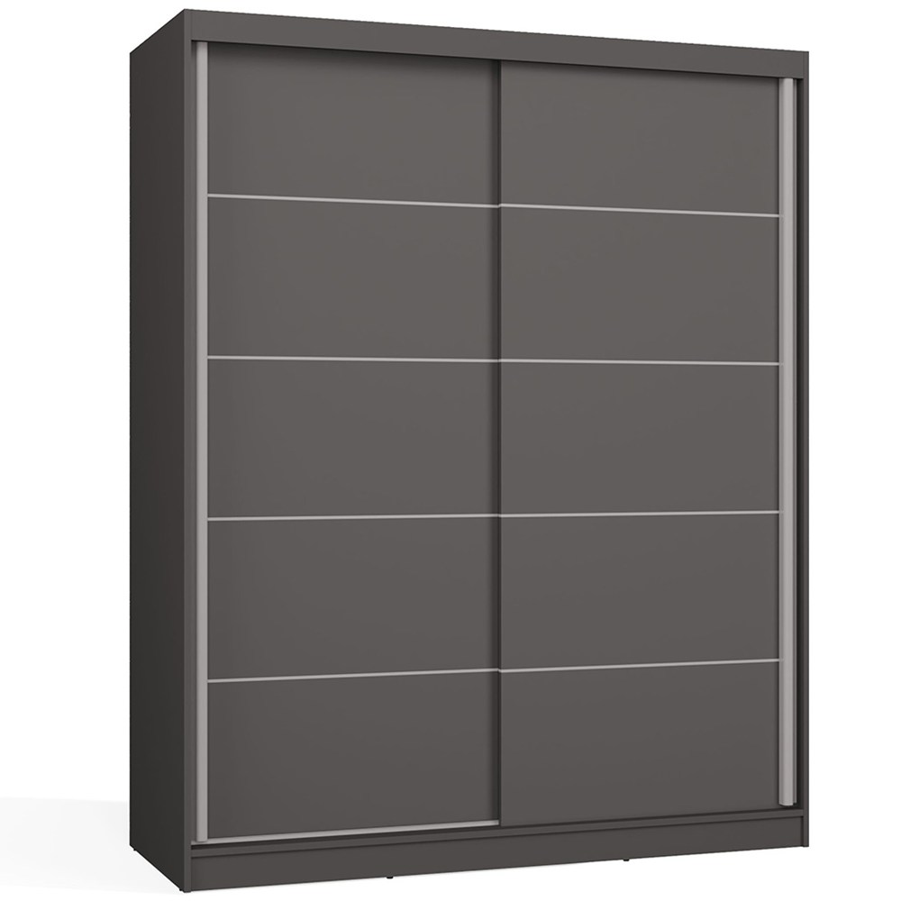 SZAFA Przesuwna IGA 160 Cm Szprosy ANTRACYT Stylowa i Funkcjonalna
