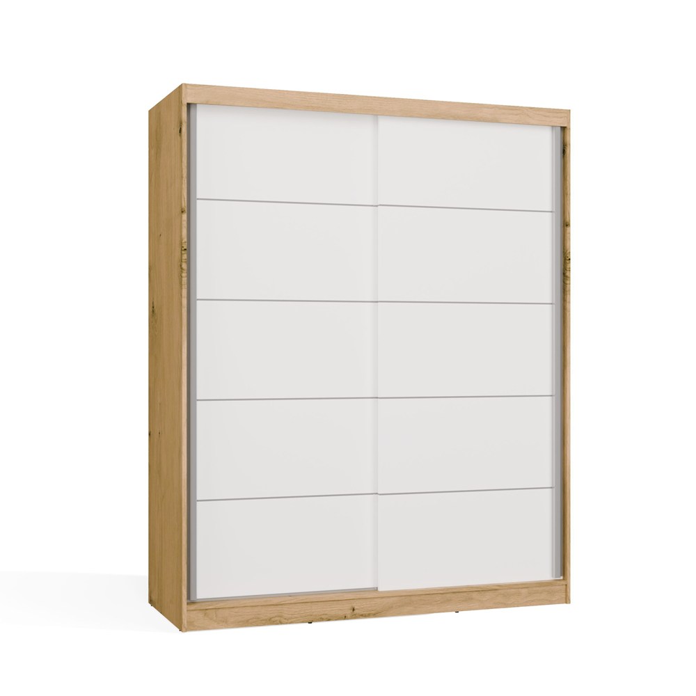 SZAFA Przesuwna IGA 160 CM Szprosy BIEL DĄB ARTISAN Stylowa i Funkcjonalna - obrazek 6