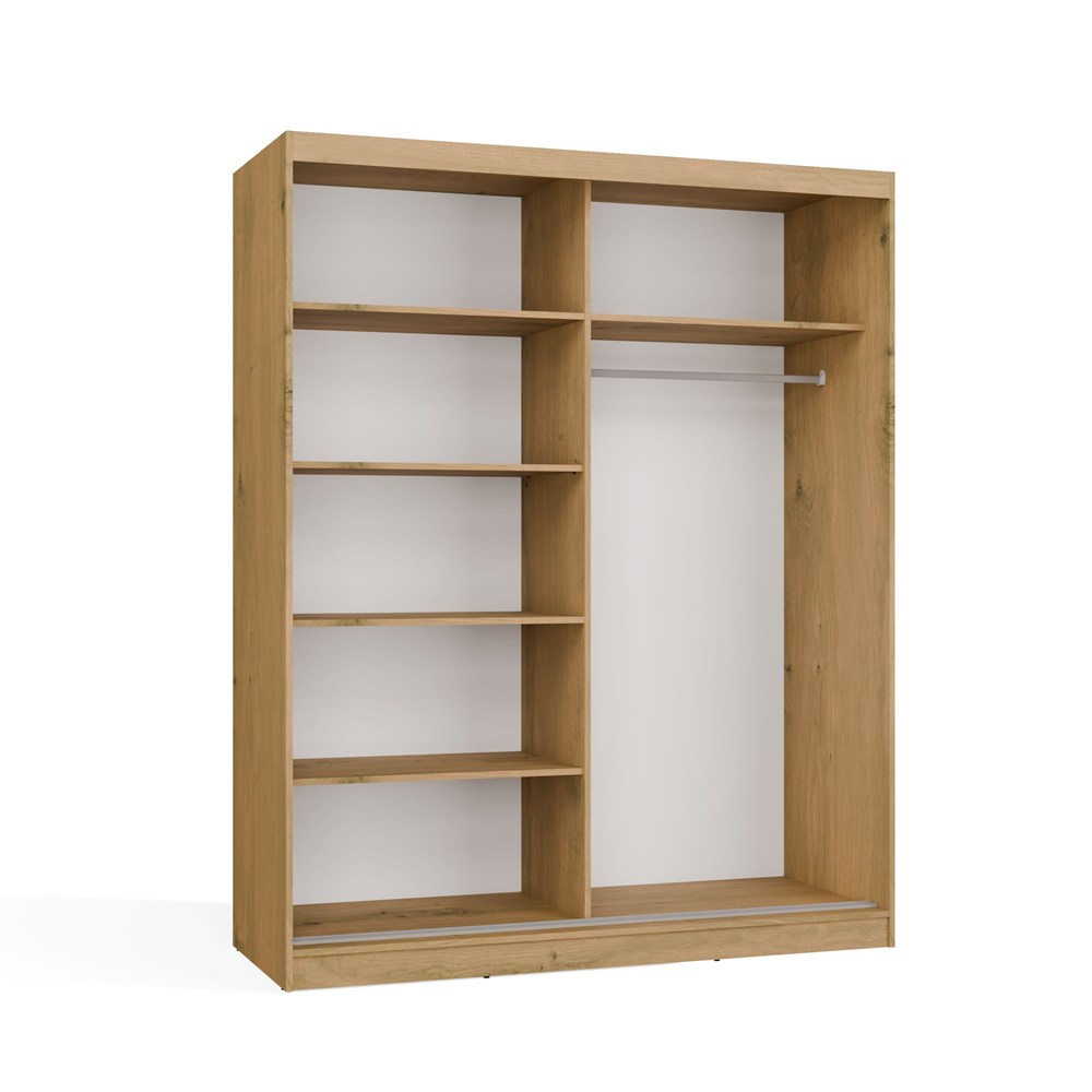 SZAFA Przesuwna IGA 160 CM Szprosy BIEL DĄB ARTISAN Stylowa i Funkcjonalna - obrazek 5