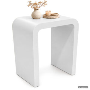 Stolik pomocniczy CREMA Biały 40 cm zaokrąglony 40x30x50 cm